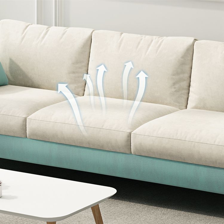 26.37" Wide Square Arm Sofa 3 Seater Solid Color Sofa with Storage