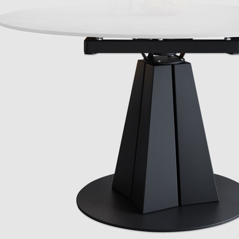 Modern Sintered Stone Table Dining Round Table with Metal Legs for Home Use