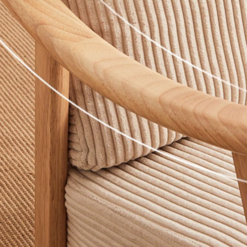 Suede and Solid Wood Rocking Chair with Padded Seat Rocker Chair Removable Cushions