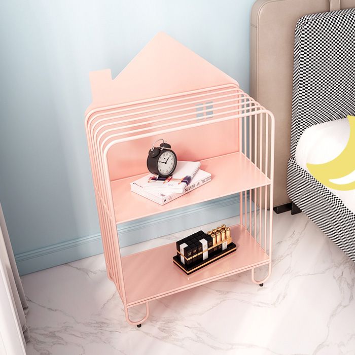 Open Back Metal Bookshelf Scandinavian Style Bookcase for Home Study Room