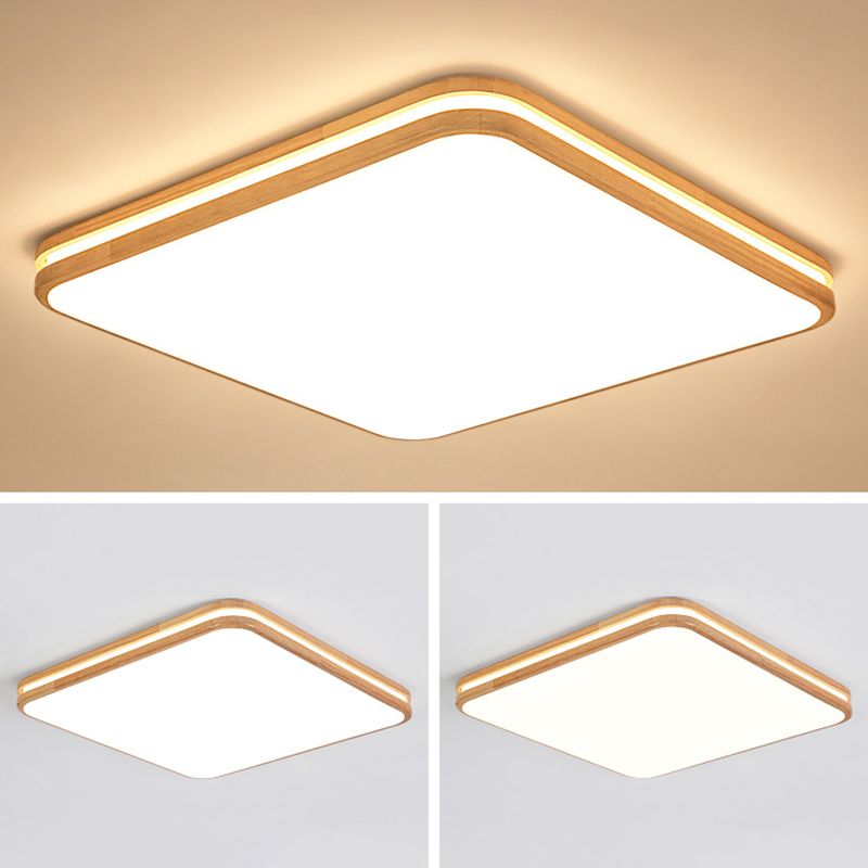Luminaire encastré géométrique en bois pour salon Easy LED acrylique plafonnier fixations
