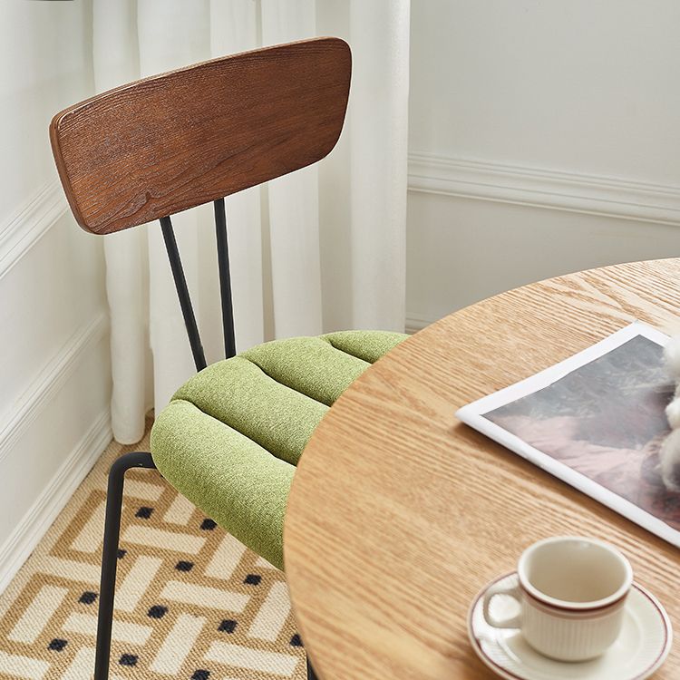 Industrial Metal Dining Side Chair Home Wishbone Armless Cushioned Side Chair