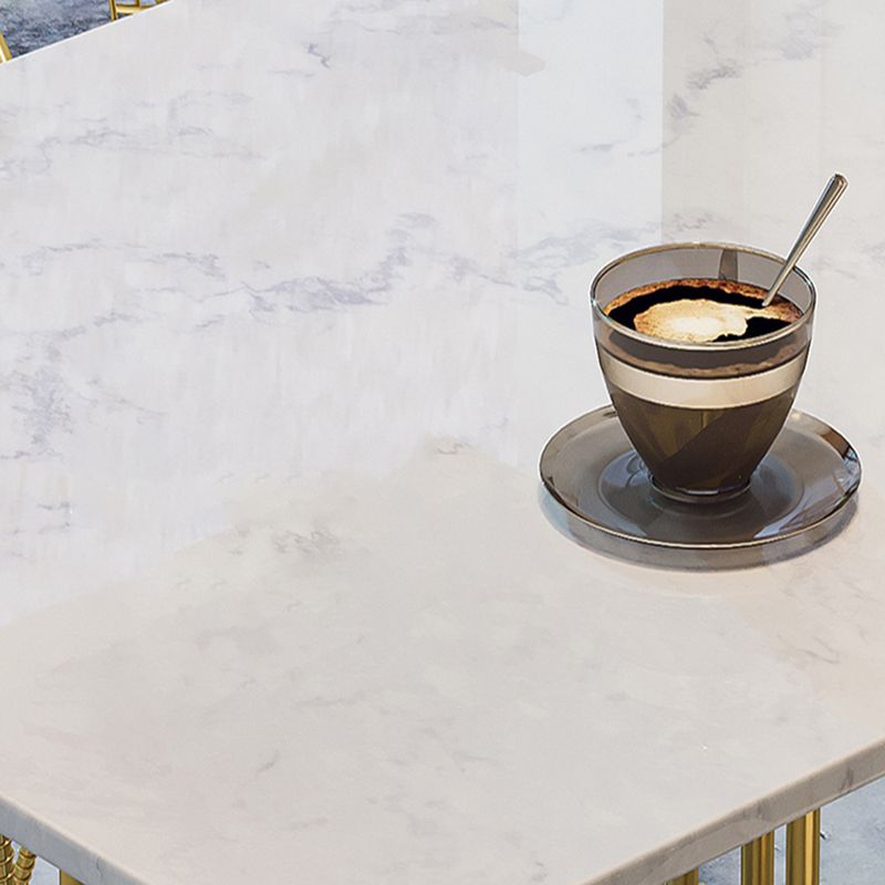 Metal Modern Rectangle Indoor Table Sintered Stone Table for Kitchen and Dining Room