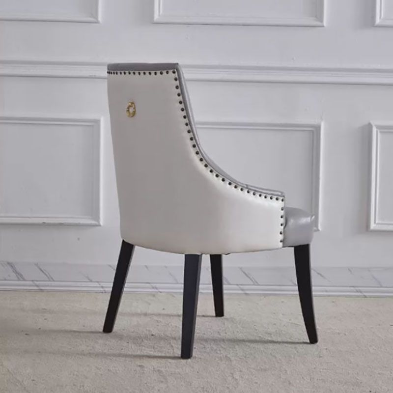 Silla de comedor de madera maciza de estilo victoriano, silla de comedor capitoné sin brazos para uso doméstico (juego de 2)