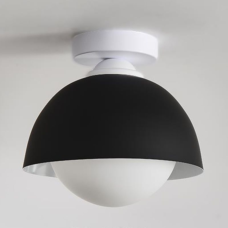 Modern Style Ceiling Light 1-Light Ceiling Mount Light with Glass Shade for Bedroom