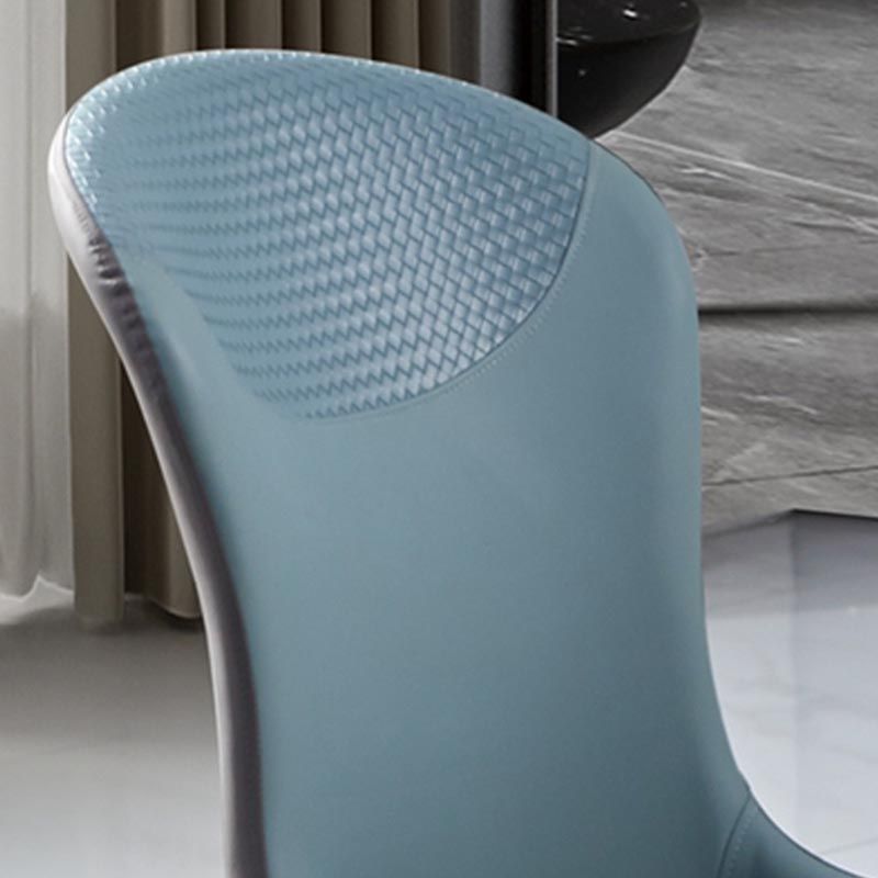 Beige and Blue Dining Chairs Contemporary Armless Dining Side Chair