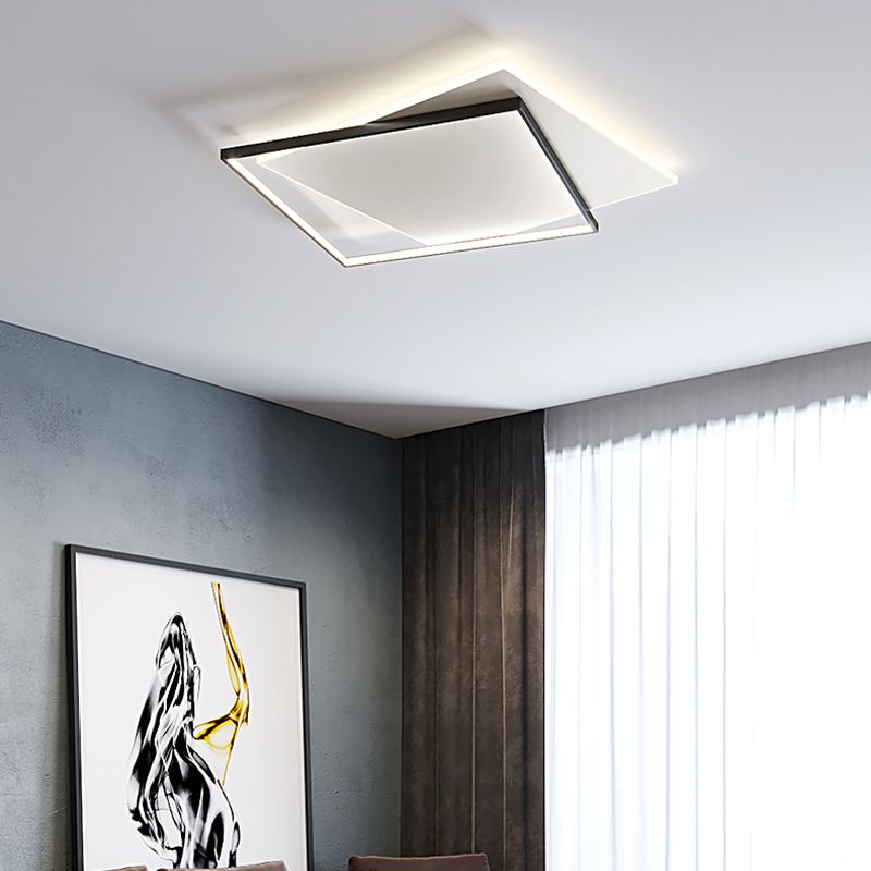 Moderne métal LED encastré luminaire salon géométrique plafond suspendu encastré