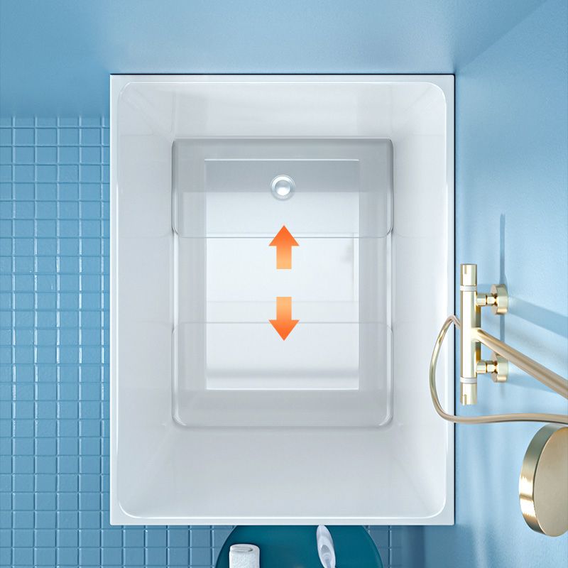 Modern Corner White Bathtub Acrylic Back to Wall with Drain Bath Tub