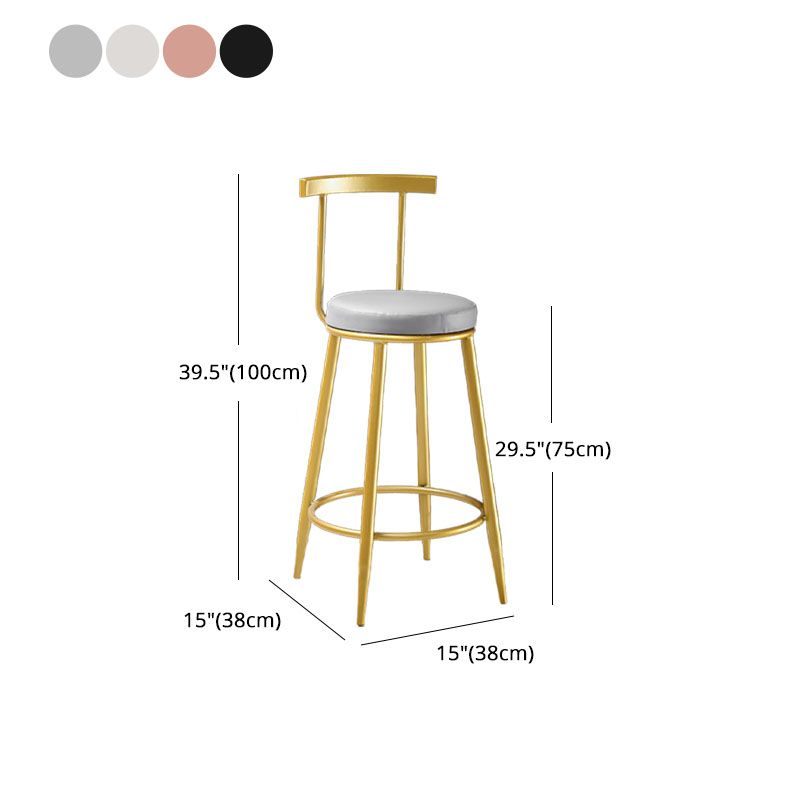 Nordic Style Upholstered Fabric Stools Armless Round Barstools for Home