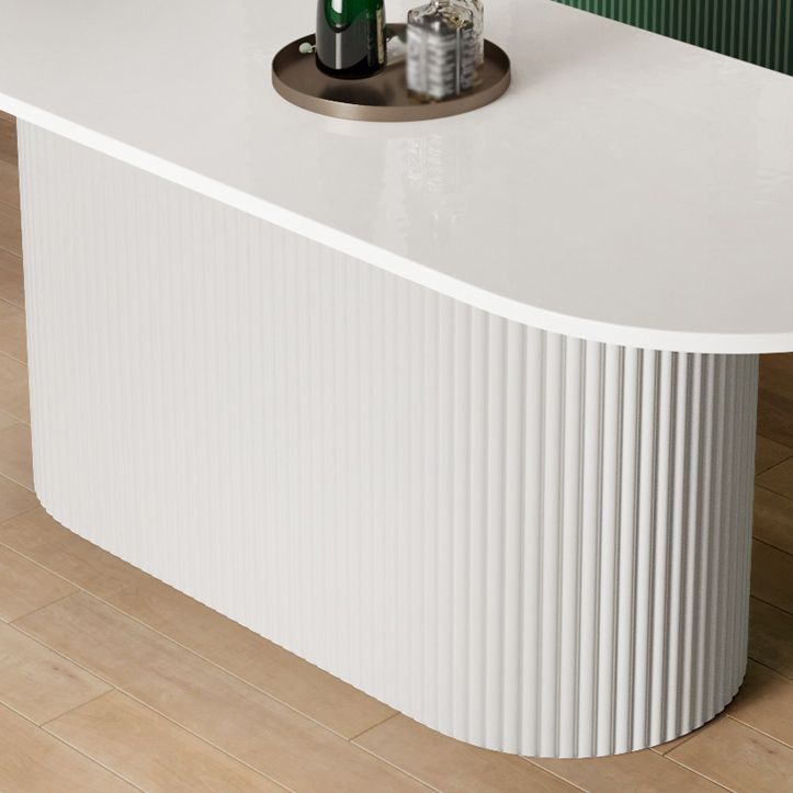 Muebles de la base del pedestal ovalado colección de comedor de estilo contemporáneo