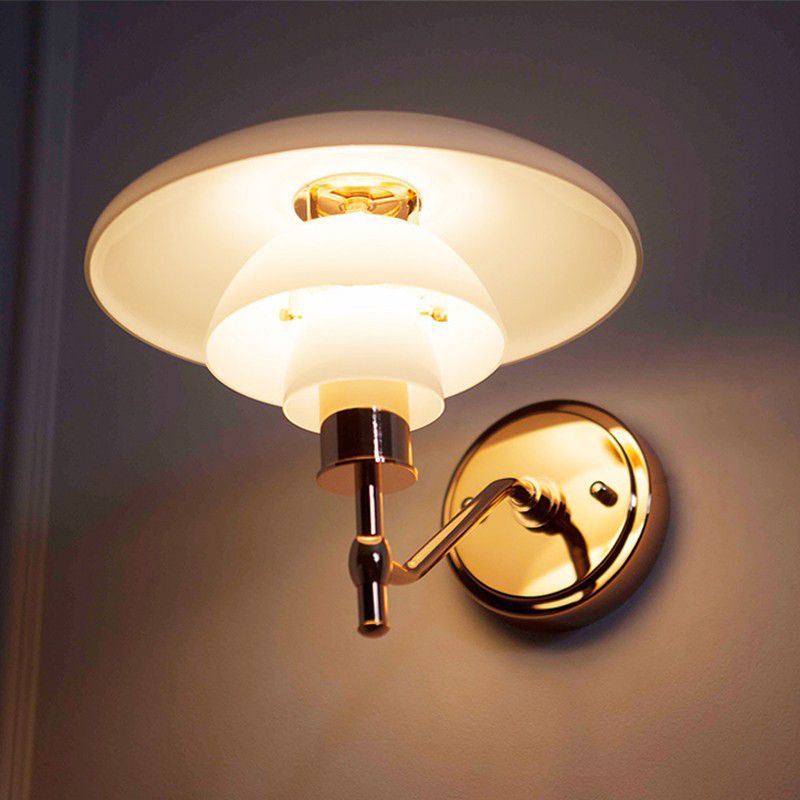 Modern Simple White Wall Light Dome Shape Iron Wall Lamp for Living Room