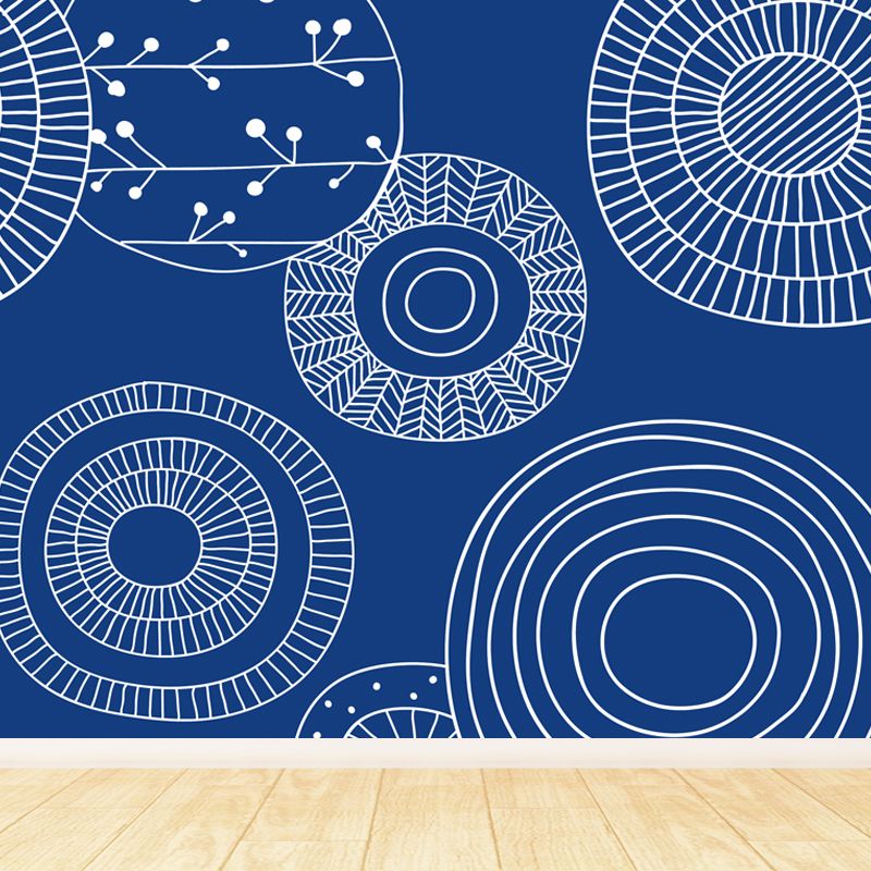 Illustration Flower Wall Mural Decal for House Interior, Soft Color, Made to Measure