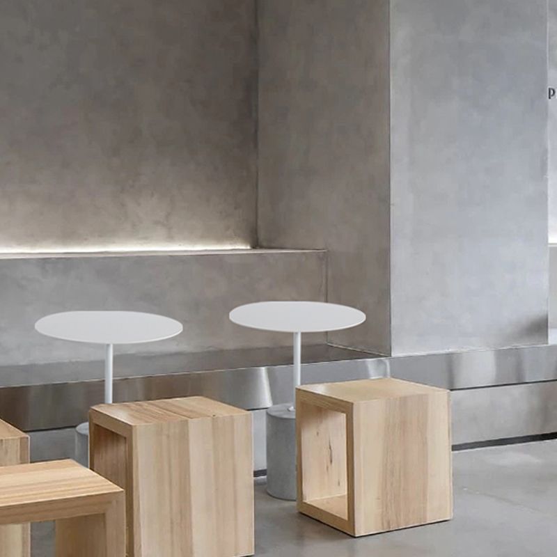Round Metal Top Pedestal Side Table Pedestal End Table for Living Room