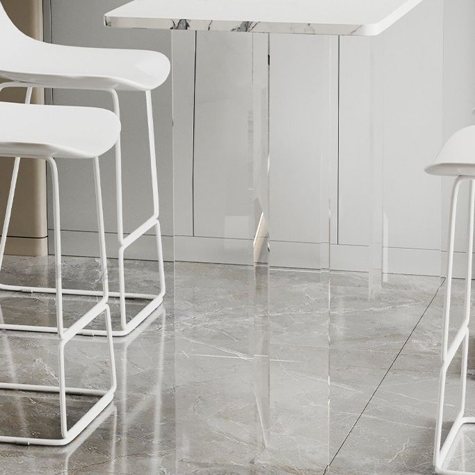 Modern Double Pedestal Bar Dining Table Stone and Acrylic Bar Table