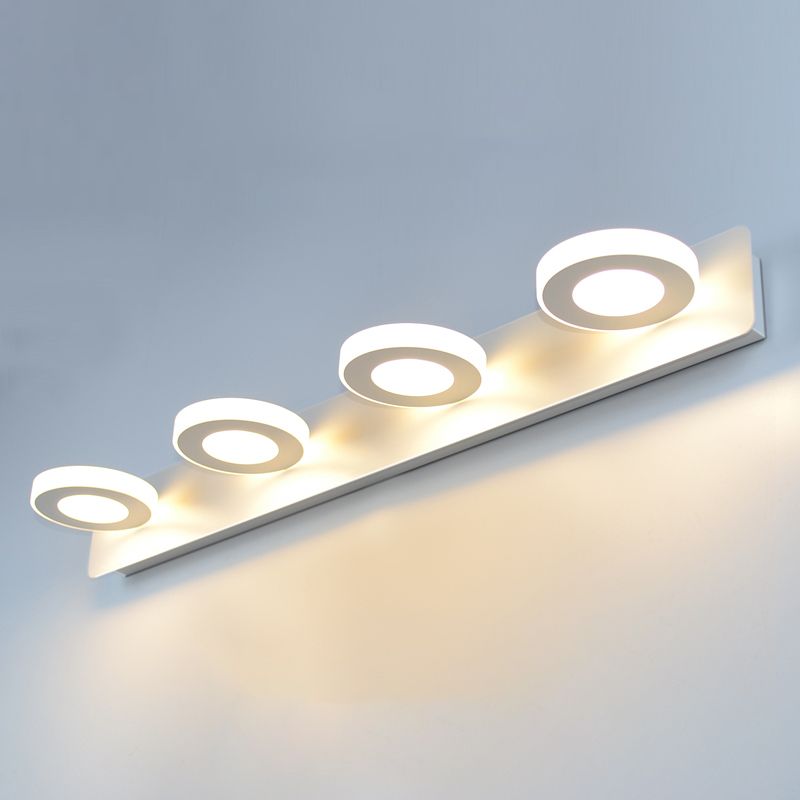 Metal Geometric Wall Mount Lighting Modern Multi Lights Mirror Wall Light Fixture in White