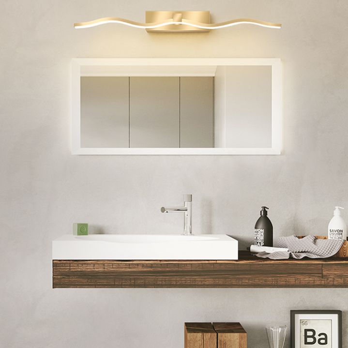 Vanité de vanité en métal linéaire lampe d'éclairage mural contemporain à 1 lumière