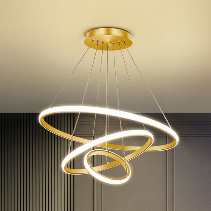 Modern Ring Shape Chandelier Light Fixtures Restaurant Hanging Chandelier for Sitting Room