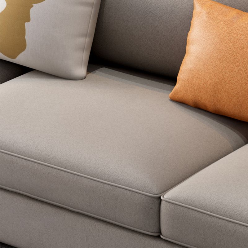 L-Shape Rolled Arm Pillowed Back Cushions Sectional Sofa with Chaise