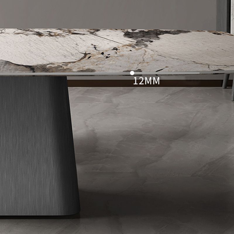 Modern Dining Rectangle Table Sintered Stone Table with Metal Leg for Home