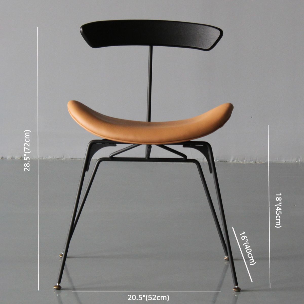 Ensembles de chaises latérales à dossier ouvert de chaise de salles à manger de cuisine en métal contemporain