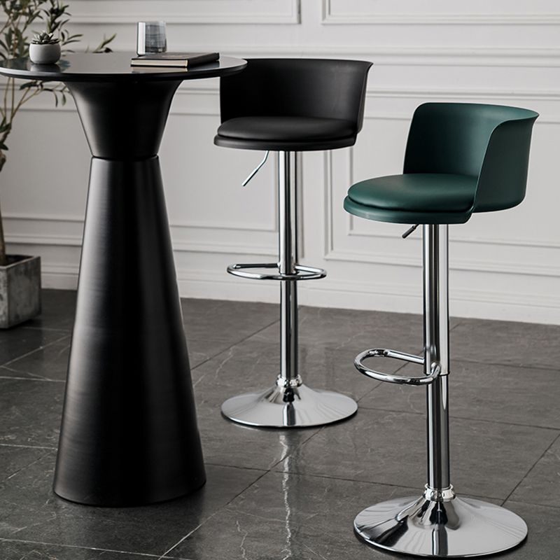 Metal Base Adjustable Height Bar Stool Contemporary Footrest Bar Stool