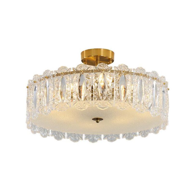Modern Ceiling Lamp Household Simple Glass Flush Mount Light Fixture for Bedroom