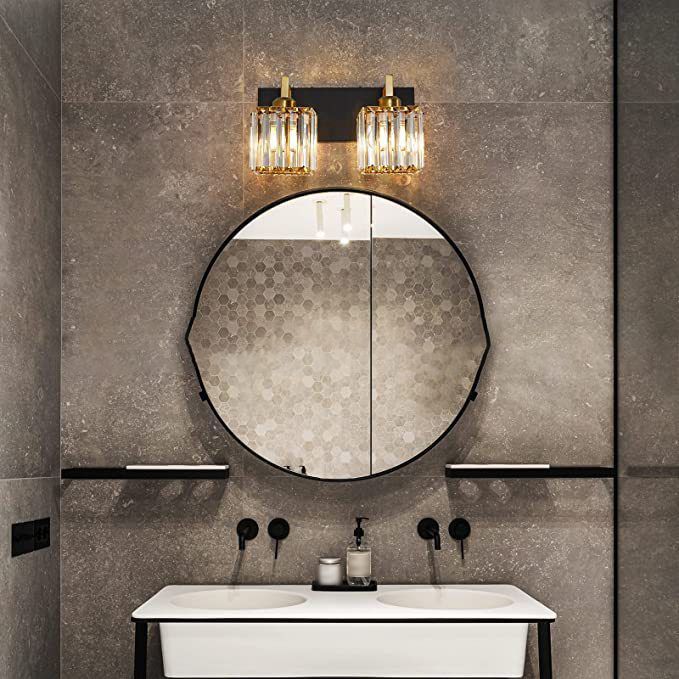 Golden Bath Vanity Lighting  2/3/4-Light Crystal Light for Bathroom