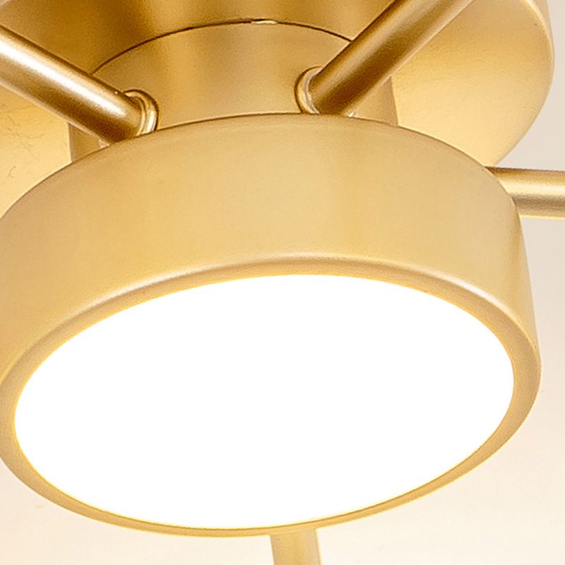 Modern Flush Light Fixtures Glass Sphere Flush Mount Lamp in Gold for Living Room