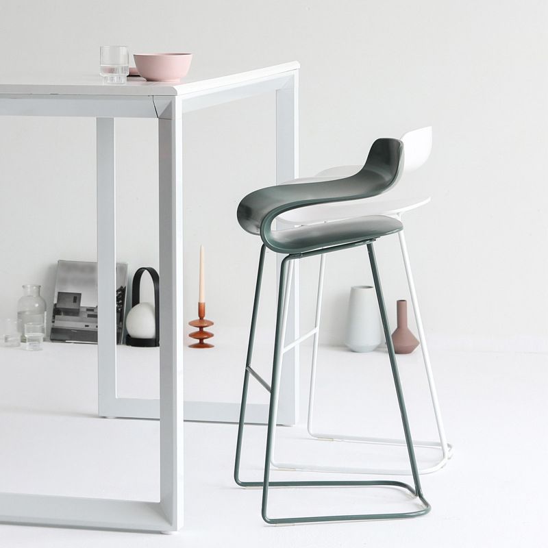 Scandinavian Matte Finish Plastic Barstool Footrest Coffee Shop Stool