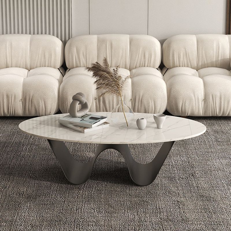 1 Slate Coffee Table Oval Modern Minimalist Coffee Table for Living Room