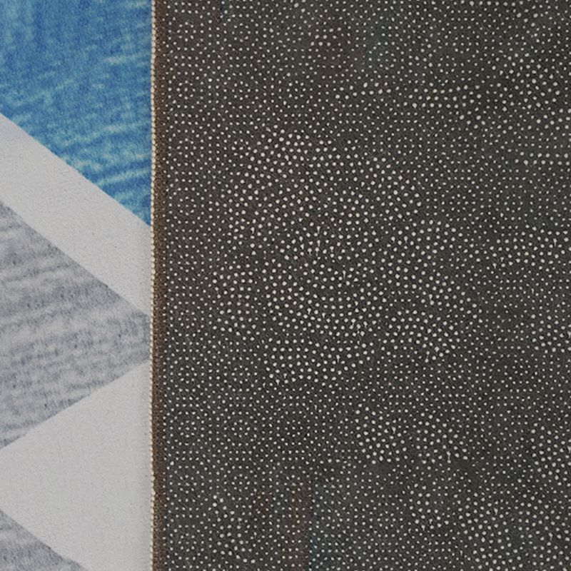 White Geometric Carpet Polyester Modern Carpet Washable Carpet for Living Room