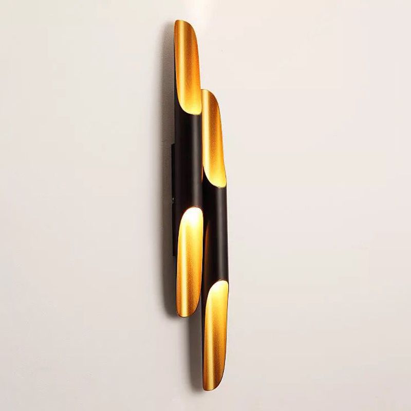 Schwarz -Gold -zylindrische Wandleuchte im modernen Luxusstil lackierten Aluminiumwandleuchten