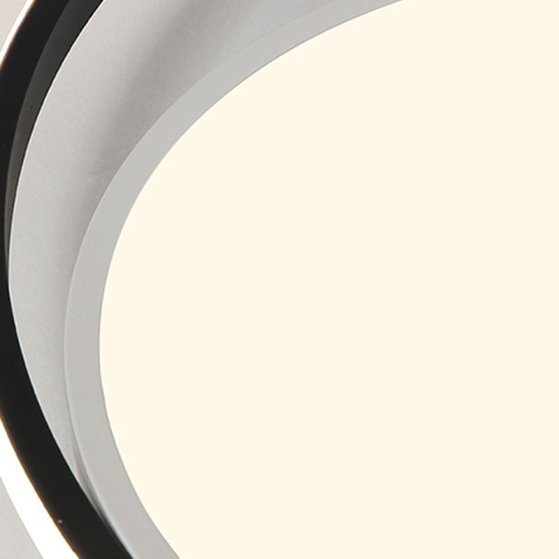 Moderne schwarz-weiße Deckenleuchte mit Acrylschirm, LED-Unterputzleuchte für Wohnzimmer