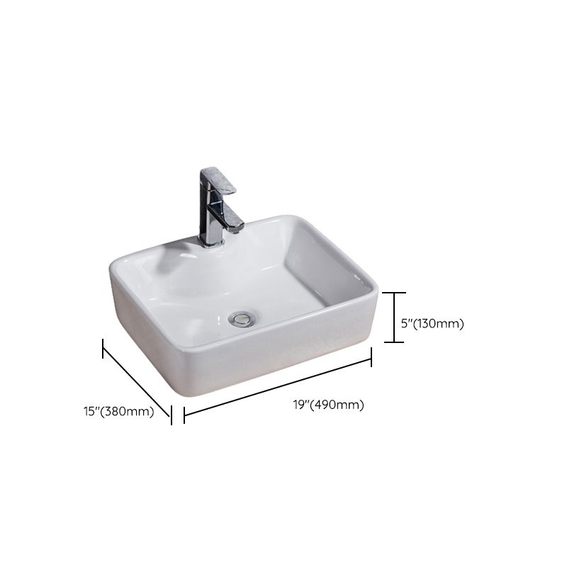 Modern Bathroom Sink Solid Color Porcelain Vessel Bathroom Sink