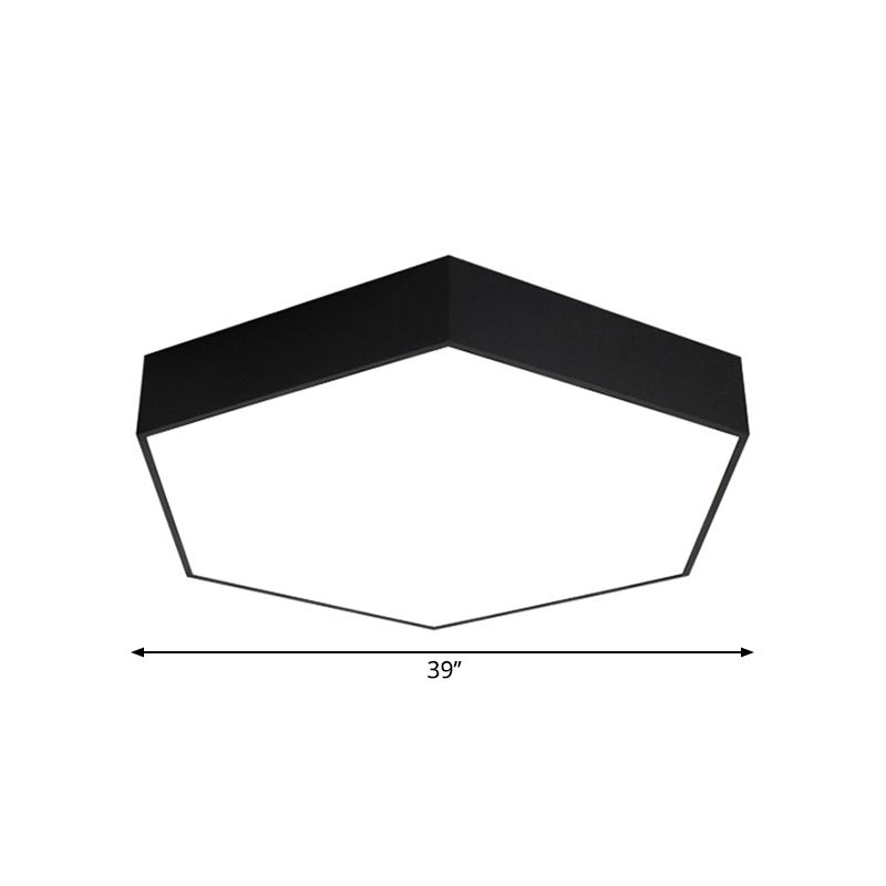Honingraat acryl plafondlamp modern 18 "/23,5"/47 "W LED zwart inbouwlicht voor kantoor
