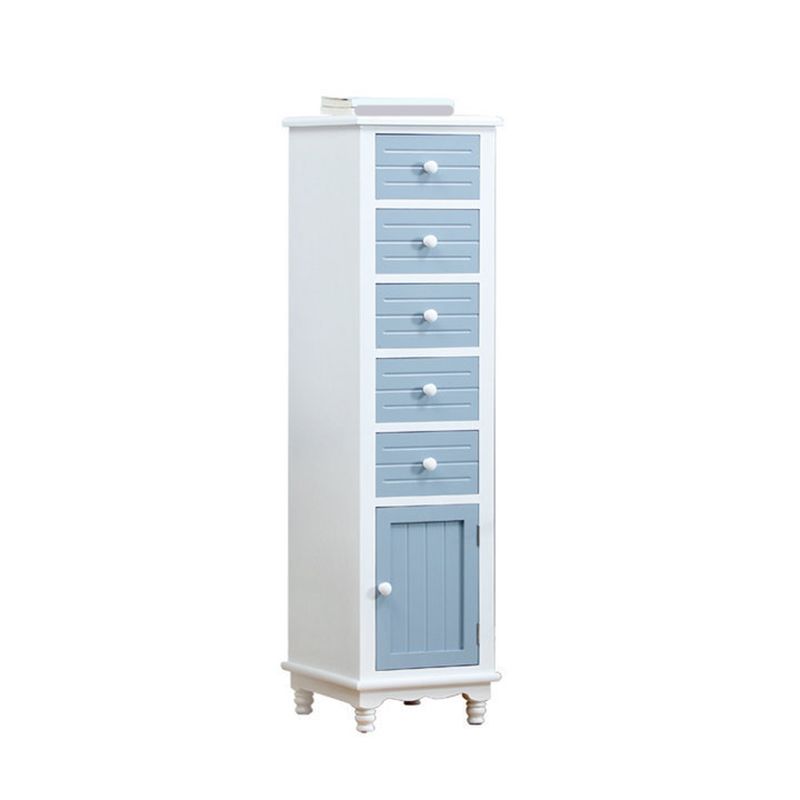 Nautical Vertical Solid Wood Storage Chest Bedroom Chest with Drawers
