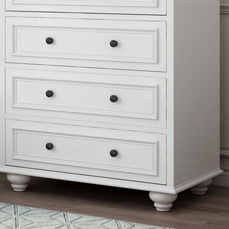 Modern Vertical White Storage Chest with Soft-Close Drawers for Home