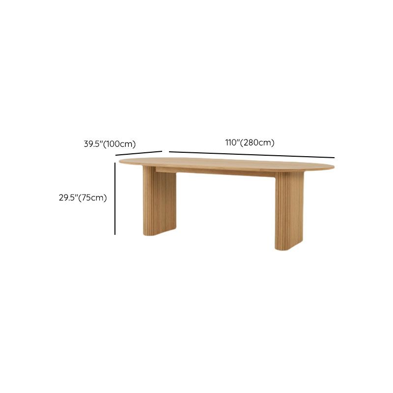 Oval Modern Dining Table Solid Wood Dinner Table for Dining Room