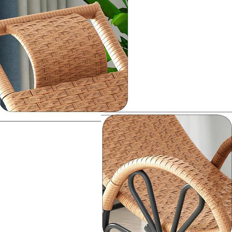 Modern Rocking Chair Wicker Solid Color Metal Chair Legs Porch Rocking Chair