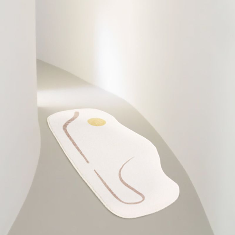 White Casual Rug Polyester Stripe Rug Non-Slip Backing Rug for Drawing Room