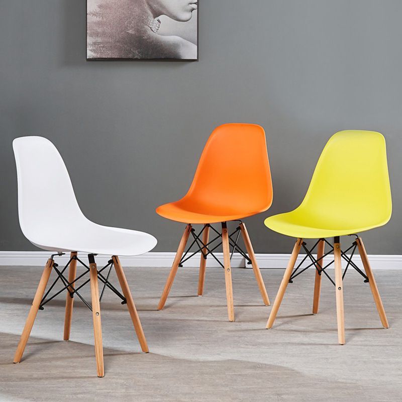 Glam Style Wooden Side Chair Matte Finish Solid Back Dining Chair for Dinning Room