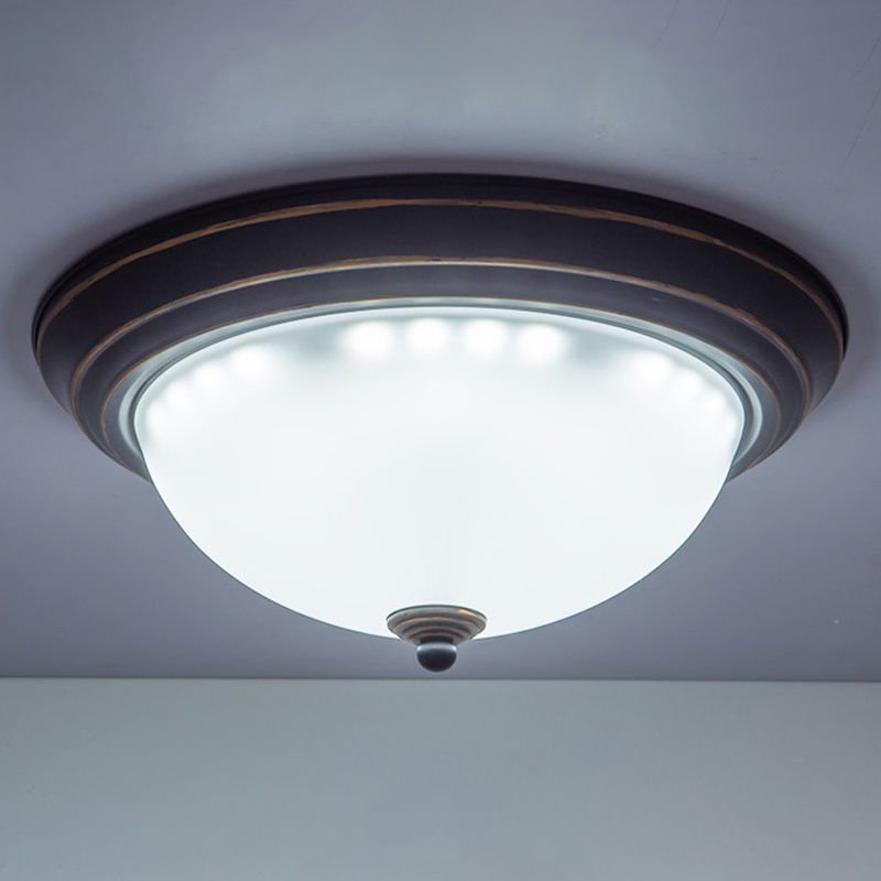 Witte LED-inbouwverlichting Klassieke stijl glazen kom verzonken plafondlamp