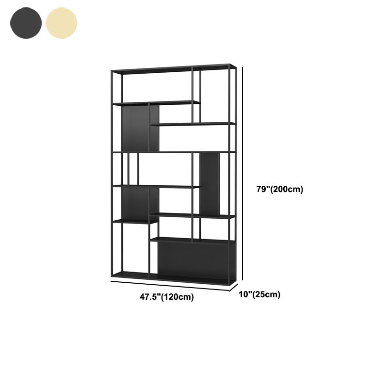 Modern Iron Geometric Shelf Living Room 78.74" Height Bookshelf