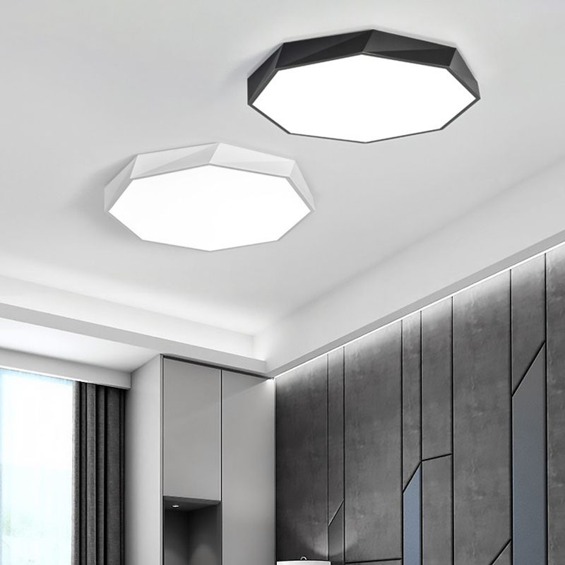 Accesorio de iluminación de techo de montaje empotrado nórdico de montaje empotrado de 1 luz de sombra redonda para dormitorio