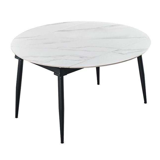 Table de salle à manger rectangulaire de 4 pieds en pierre de style Simplicity avec abattant
