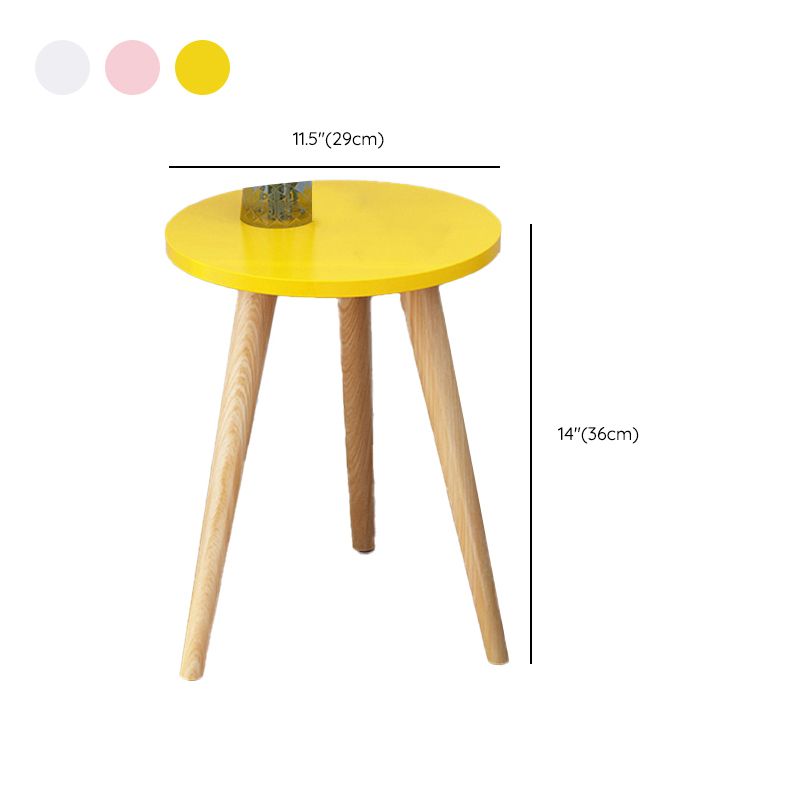 Wood 4 Legs End Table Modern Side End Snack Table for Living Room
