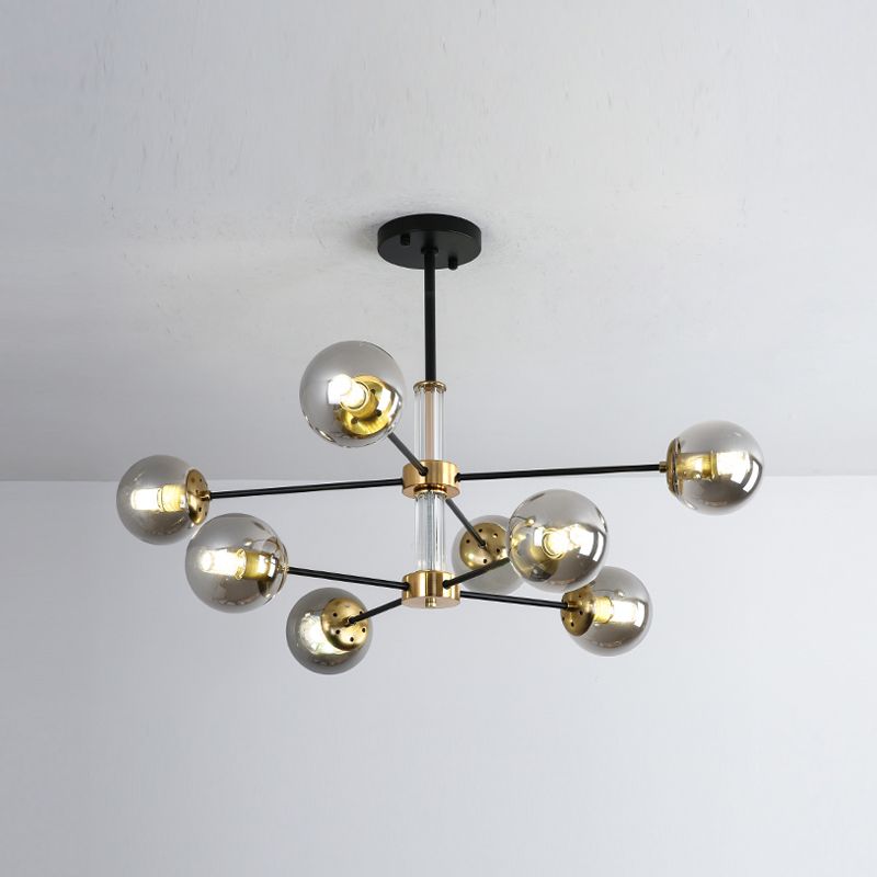 Nordic Globe Chandelier Clear Glass Multi Light Hanging Light for Bedroom