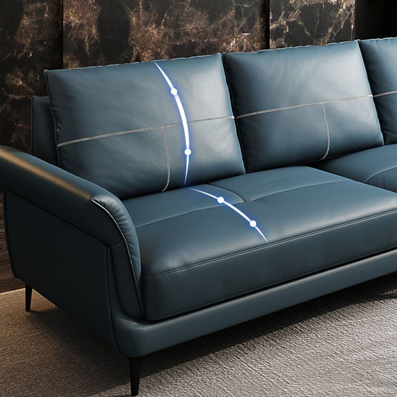 Azure Cushion Back Modern Living Room L-Shape Stationary Sofa & Chaise