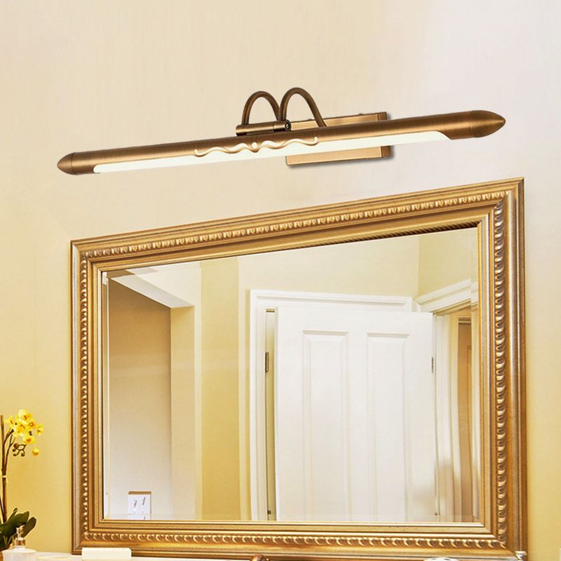 20,5 "/25.5" / 28 "L LED LED LINEAR Vanity Sconce Classic Bronze / Brass Metal Wall Murd Murd in White / Warm Light