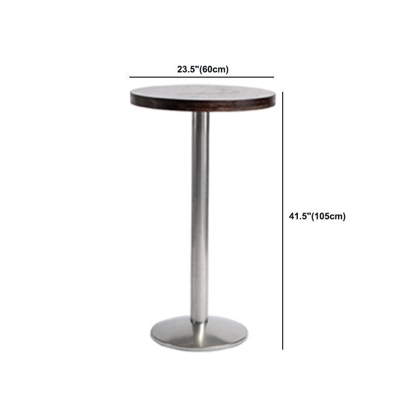 1/2/3 Pieces Industrial Pub Table Set Silver and Brown Bar Table and Stools